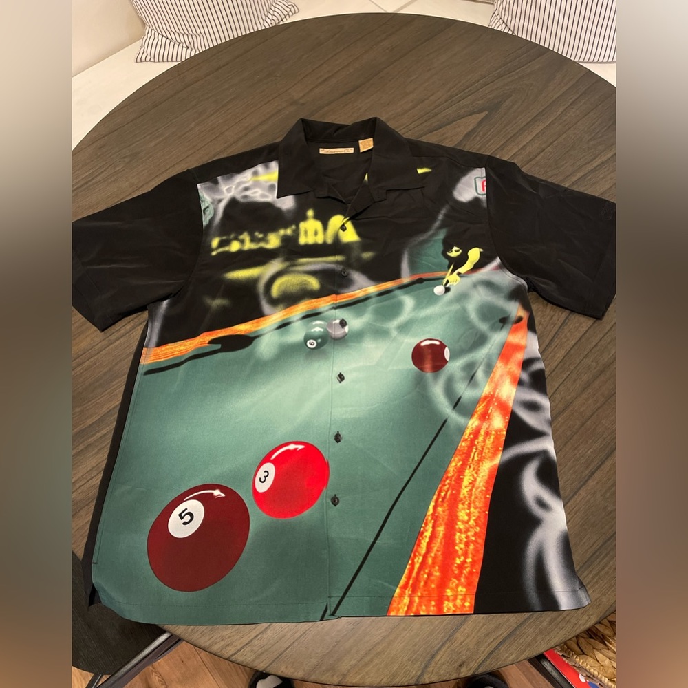 The Havanera Co pool table button up short sleeve shirt size XL